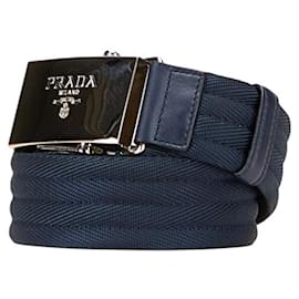 Prada-Prada Gacha Belt-Navy blue