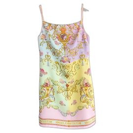 Robe slip à imprimé pastel Tuileries de Versace Jeans Couture Multicolore