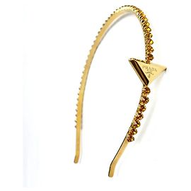 Diadema triangular de cristal artificial de latón Prada Dorado
