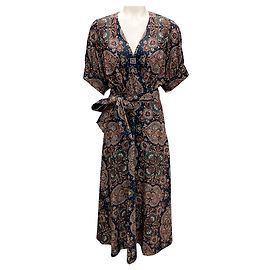 Veronica Beard Navy Multi Kaleidoscope Print Wyatt Dress Navy blue