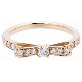 Autre Marque AVALONE Bow Diamond Ring K18(YG) 2.2g 0.25 ct White