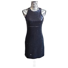 Robe soiree noir /argent en sequins Maje taille 36 cocktail Noir Argenté