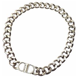 Collana in metallo a catena per uomo Christian Dior Argento