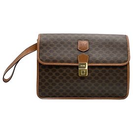 Céline Bolso Clutch Celine Macadam Marrón Castaño