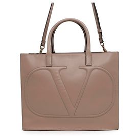 V Walk Leder Tote Bag von Valentino Garavani Beige