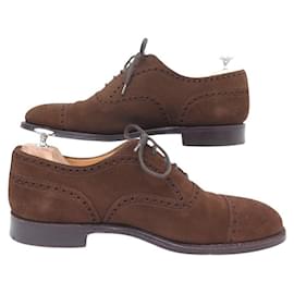 Church's-CHURCH'S DIPLOMAT 7334 9.5F 43.5 BROWN SUEDE OXFORD SHOES-Brown