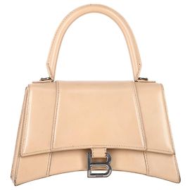 Bolsa Balenciaga Small Hourglass em couro de bezerro nude Marrom Carne