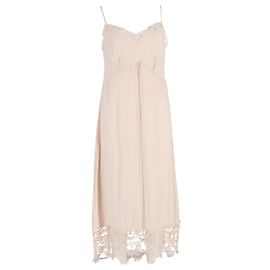 Vestido slip em acetato bege com renda de Simone Rocha Bege