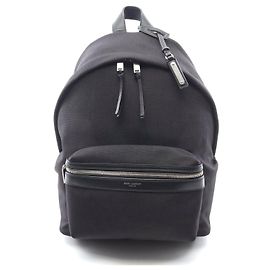 Yves Saint Laurent Saint Laurent City Mini Canvas Leather Backpack Black