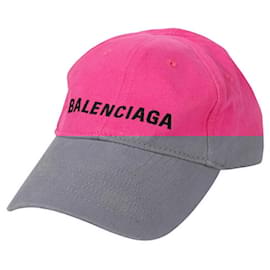 Balenciaga-Balenciaga Logo Embroidery Cotton Baseball Cap-Pink