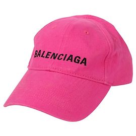 Gorra de béisbol de algodón con bordado del logo Balenciaga Rosa