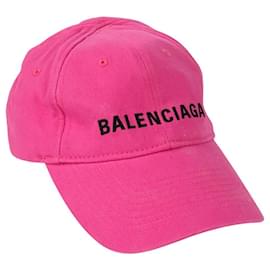 Balenciaga-Boné de beisebol em algodão com bordado do logo Balenciaga-Rosa