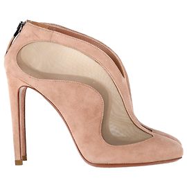 Botas ankle em malha Alaïa Azzedine em camurça rosa Marrom Vermelho