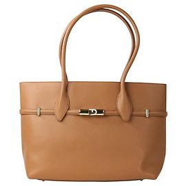 Furla GOCCIA L Leder Tote Bag Braun