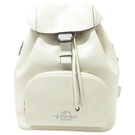 Sac à dos en cuir large Coach Pace Blanc