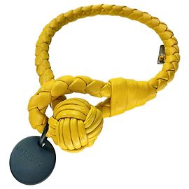 Pulsera de cuero Intrecciato Bottega Veneta Amarillo