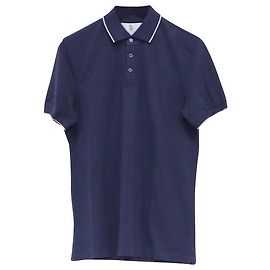 Polo à manches courtes Brunello Cucinelli en coton bleu marine Bleu Bleu Marine