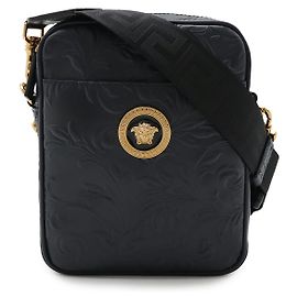 Borsa a tracolla in pelle Barocco di Versace Blu