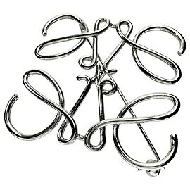 Spilla Anagramma Loewe Argento Metallico