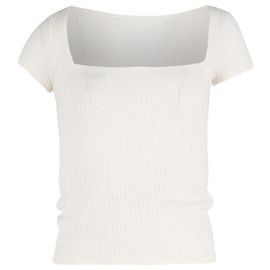 Camiseta de cuello cuadrado Reformation en algodón blanco Blanco