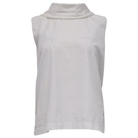 A blusa drapeada Galya em popeline de algodão branco da The Row Branco Cru