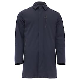 Ermenegildo Zegna-Ermenegildo Zegna Reversible Coat Pockets in Navy Blue Cotton-Blue,Navy blue