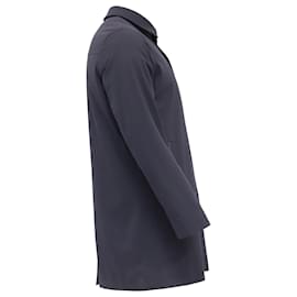 Ermenegildo Zegna-Ermenegildo Zegna Reversible Coat Pockets in Navy Blue Cotton-Blue,Navy blue
