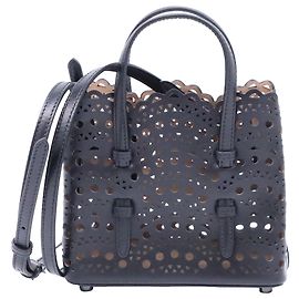 Sac Tote Micro Mina 16 en cuir de veau noir Alaïa Noir