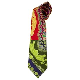 Gianni Versace-Gianni Versace baroque tie in red and purple fall-winter 1992-93-Red,Multiple colors