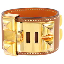 Pulsera Collier de Chien Hermès Castaño Dorado