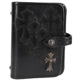 Chrome Hearts Day Planner Cover Leather Black Auth 132856M Black