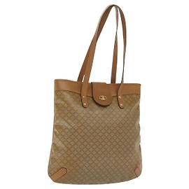 Céline Bolsa Tote em Lona Macadam CELINE PVC Bege Dourado Auth 136444 Bege Dourado