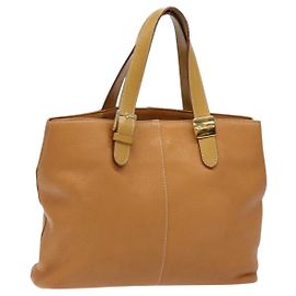 Autre Marque Burberrys Tote Bag Leder Beige Gold Auth ti3367 Beige Golden