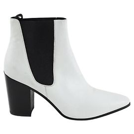 Saint Laurent Botas West Chelsea de cuero blanco Blanco