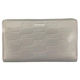 Balenciaga Leather Long Wallet for Men Brown