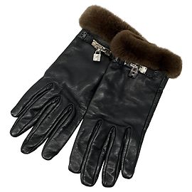 Luvas Hermès Kelly para mulheres Marrom Preto
