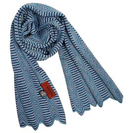 Missoni vintage sciarpa in cotone e viscosa Blu