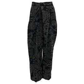 Schwarze Crepe-Hosen mit Perlenverzierung von Dries Van Noten Schwarz