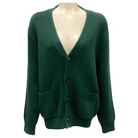 Bottega Veneta dunkelgrüner Strickcardigan aus Wolle 2021 Grün