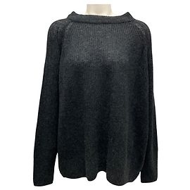 Marc by Marc Jacobs Langarmiger Rundhals-Pullover aus Kohle-Melange CO Grau