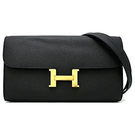 Hermès Hermes Constance Long To-Go Wallet Black