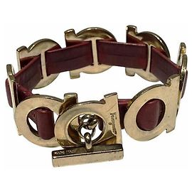 Pulsera Gancini Roja Salvatore Ferragamo Roja Dorado