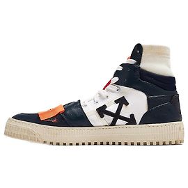 Off White Tênis de cano alto Off-White Off Court 3.0 em couro branco e lona Branco