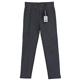 Prada-Prada Straight Leg Trousers in Grey Cotton-Grey