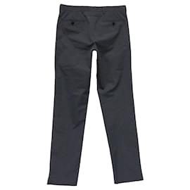 Prada-Prada Straight Leg Trousers in Grey Cotton-Grey