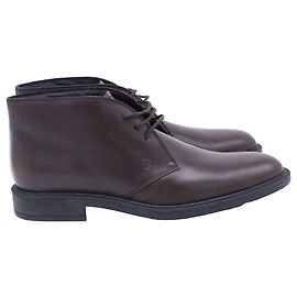 Botas Desert com cadarço Tod's em couro marrom Marrom Vermelho