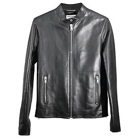 Giacca Racer Saint Laurent in pelle nera Nero