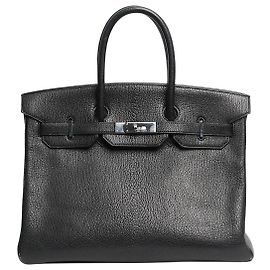 Hermès Bolsa Birkin 35 vintage preta 1999 Preto