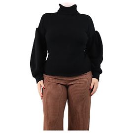 G. Kero Schwarzer Sweatshirt mit Puffärmeln - Größe L Schwarz