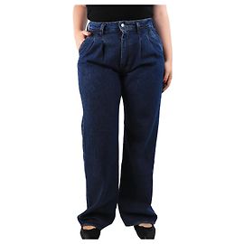 Anine Bing Blaue plissierte weite Jeans - Größe UK 12 Blau